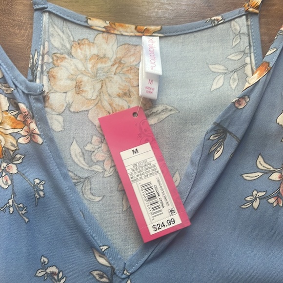 Blue sundress with flowers size Medium - Picture 2 of 3